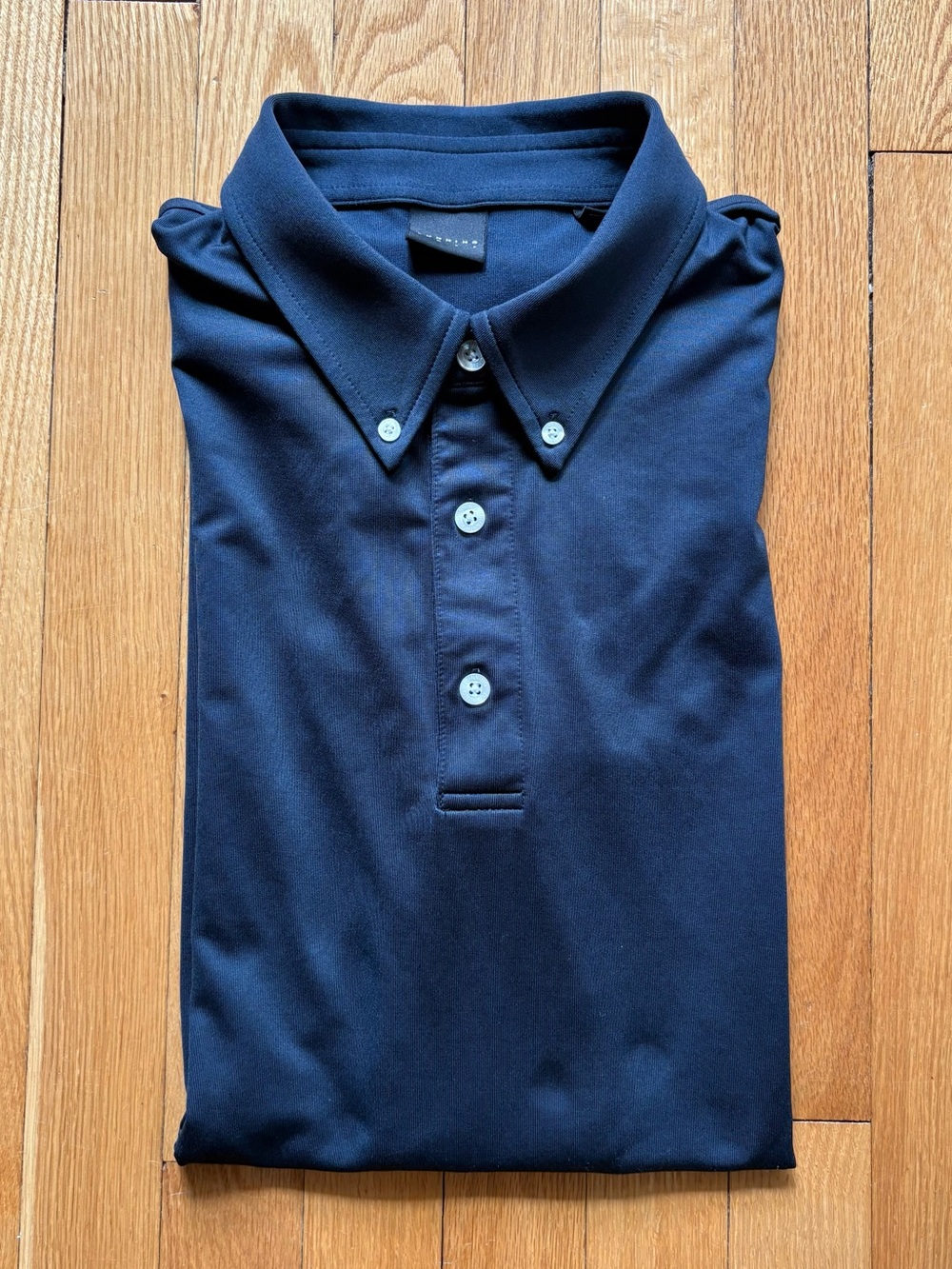 Dunning Golf Men’s Short Sleeve Performance Polo Shirt Large Navy Blue Solid